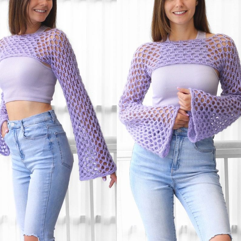 Crochet Pattern – Elegant Puff Sleeve Bolero | PDF Shrug Pattern | Easy-to-Follow Instructions